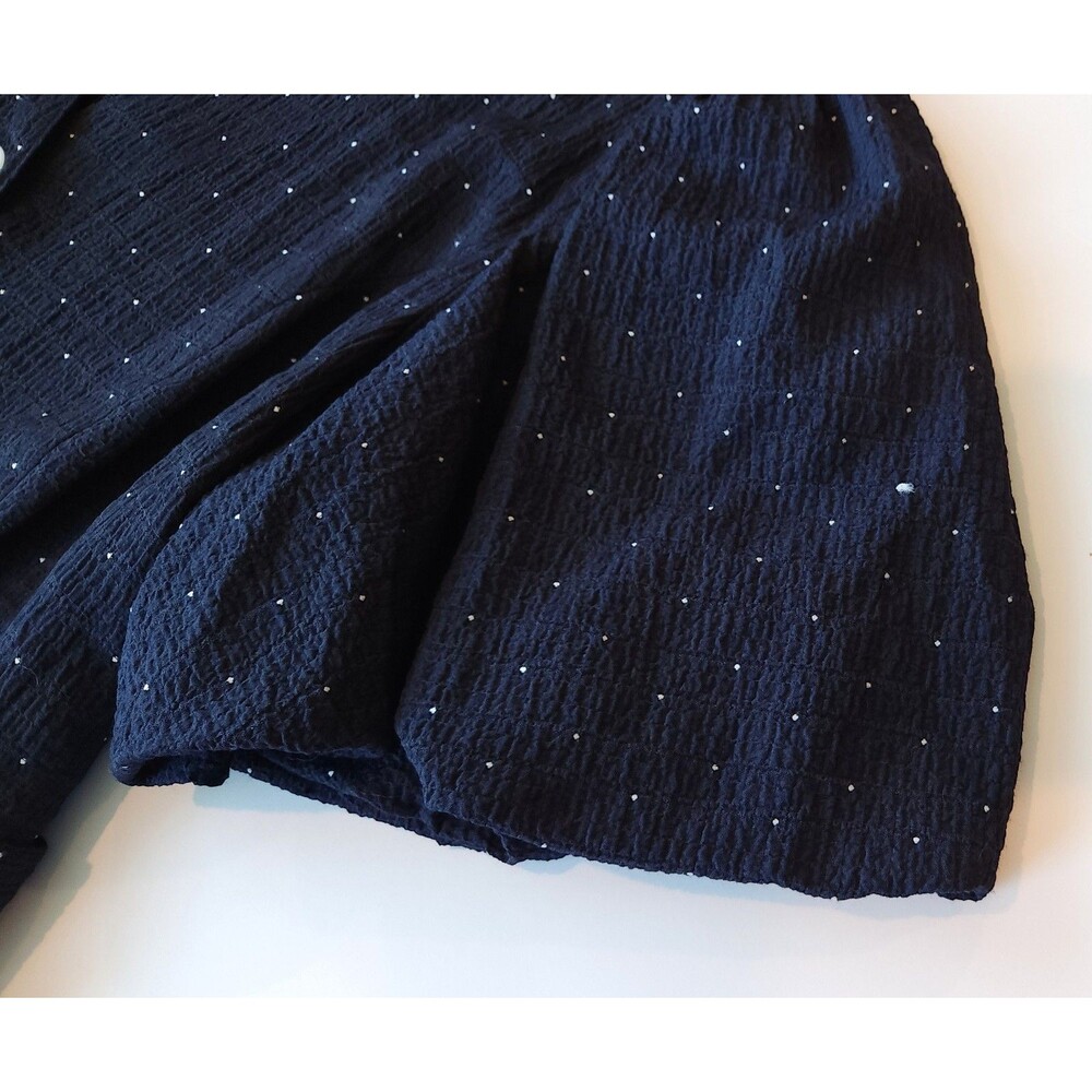 Tommy Hilfiger Dress Womens Navy Blue Polka Dot Button Front Midi Tie Belt - 14 - Picture 10 of 12